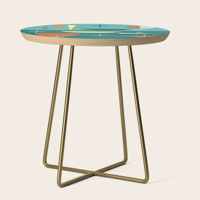 Turquoise Mid Century Modern Side Table Gallery Image 1