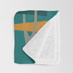 Turquoise Mid Century Modern Throw Blanket Gallery Image 3