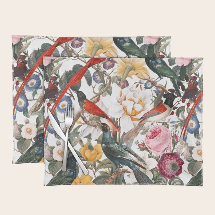 Floral and Birds XXXV Placemat Gallery Image 1