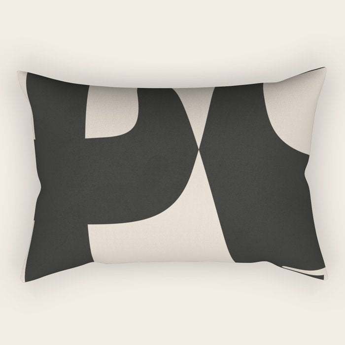 Modern Black And White Abstract Art 1 Rectangular Pillow Gallery Image 1