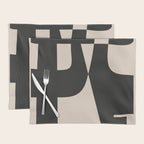 Modern Black And White Abstract Art 1 Placemat Gallery Image 1