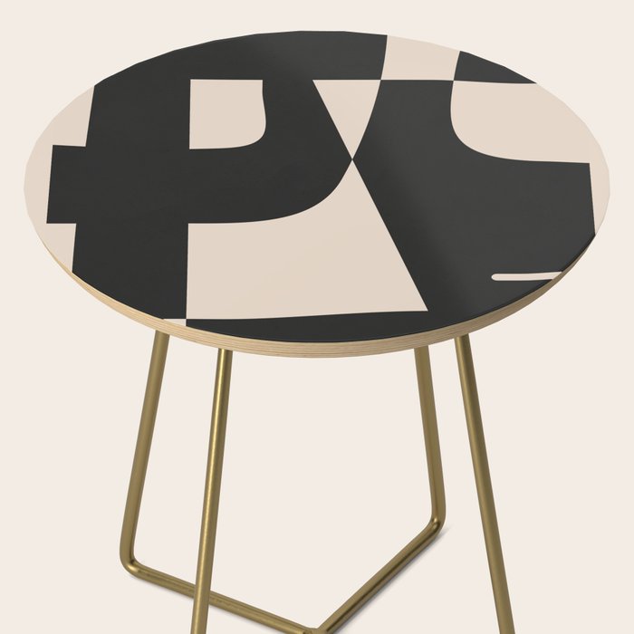 Modern Black And White Abstract Art 1 Side Table Gallery Image 2