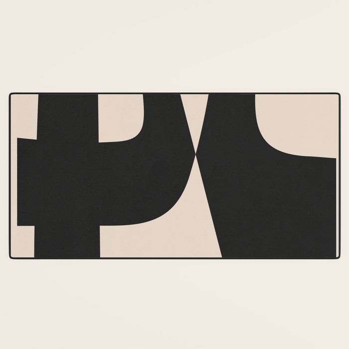 Modern Black And White Abstract Art 1 Desk Mat Gallery Image 3