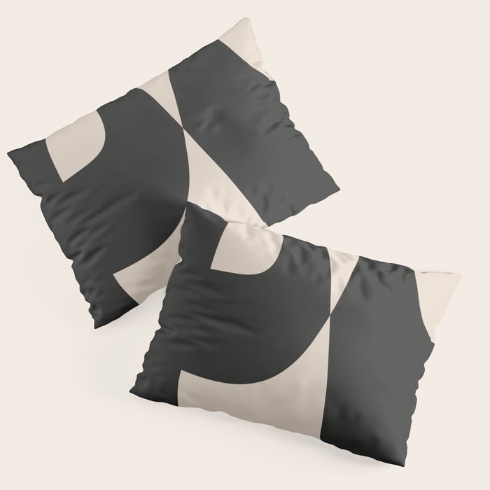 Modern Black And White Abstract Art 1 Pillow Sham Gallery Image 1
