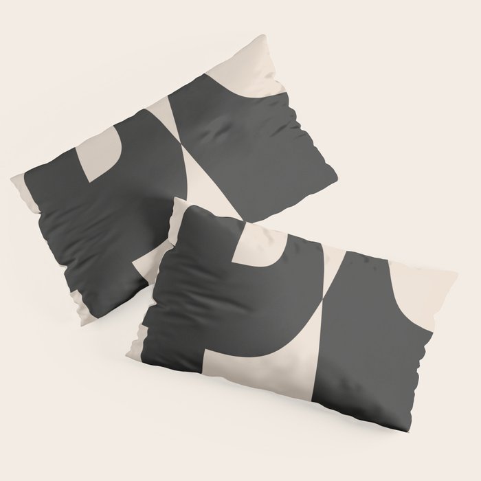 Modern Black And White Abstract Art 1 Pillow Sham Gallery Image 2