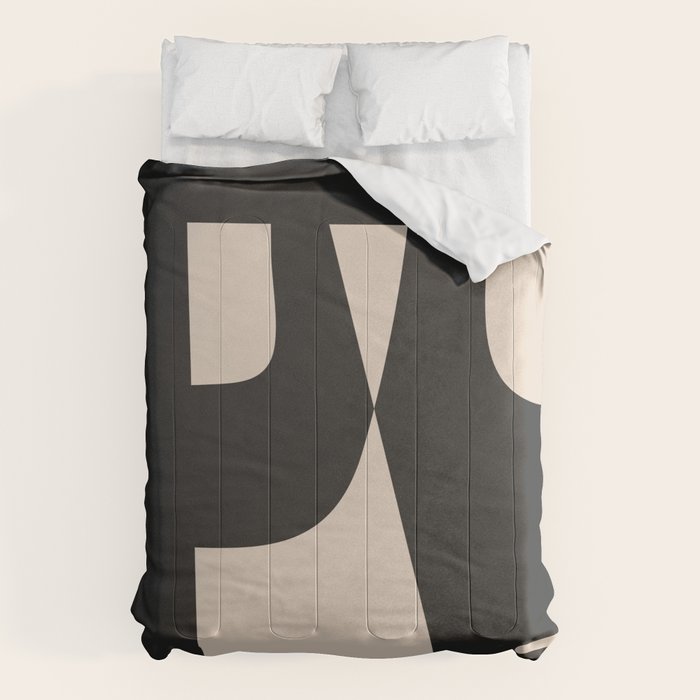Modern Black And White Abstract Art 1 Comforter Gallery Image 6
