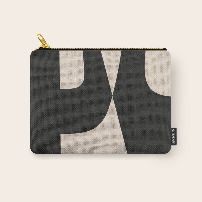 Modern Black And White Abstract Art 1 Carry All Pouch Gallery Image 1