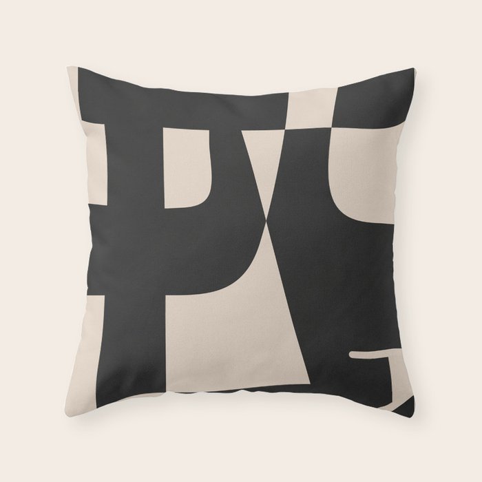 Modern Black And White Abstract Art 1 Throw Pillow Gallery Image 6