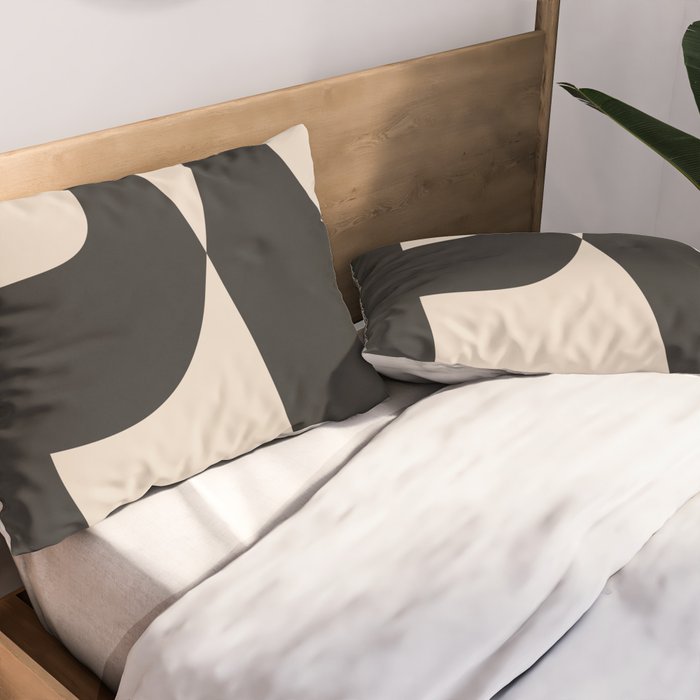 Modern Black And White Abstract Art 1 Pillow Sham Gallery Image 2