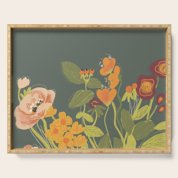Meadow flowers Serving Tray Gallery Image 1