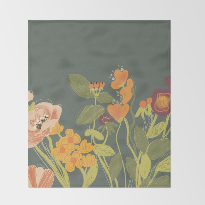 Meadow flowers Throw Blanket Gallery Image 2