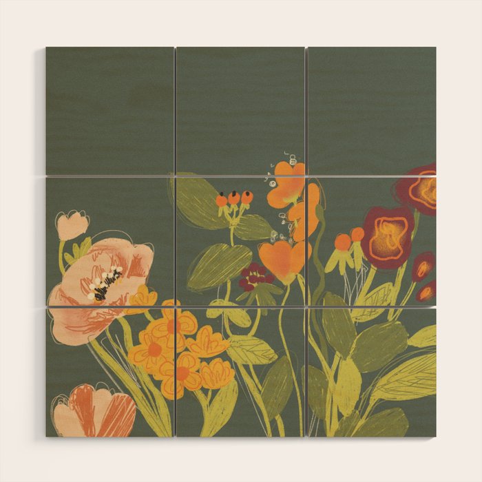 Meadow flowers Wood Wall Art Gallery Image 1
