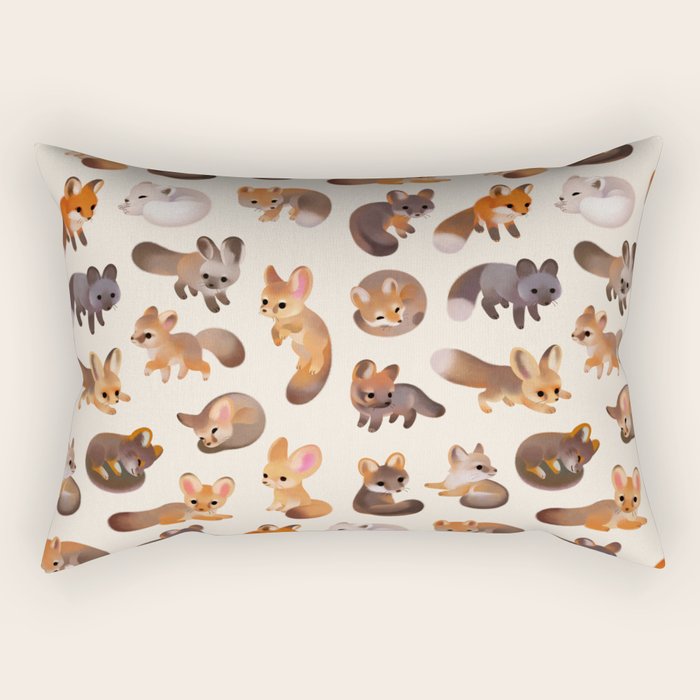 Foxes - beige Rectangular Pillow Gallery Image 1
