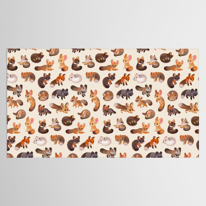 Foxes - beige Tablecloth Gallery Image 2