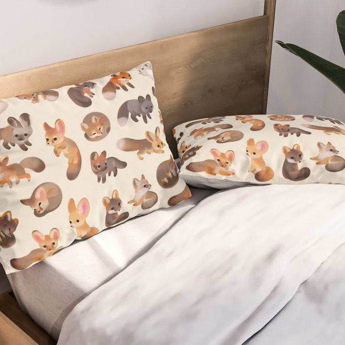 Foxes - beige Pillow Sham Gallery Image 2