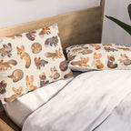 Foxes - beige Pillow Sham Gallery Image 2