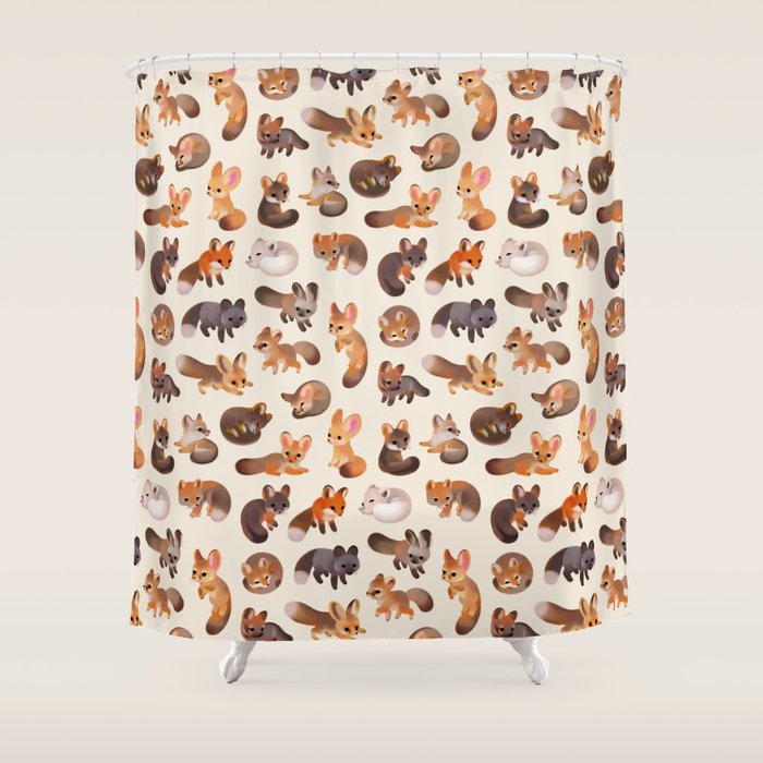 Foxes - beige Shower Curtain Gallery Image 1