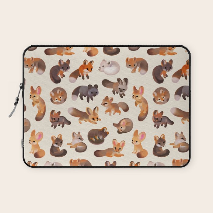Foxes - beige Laptop Sleeve Gallery Image 1