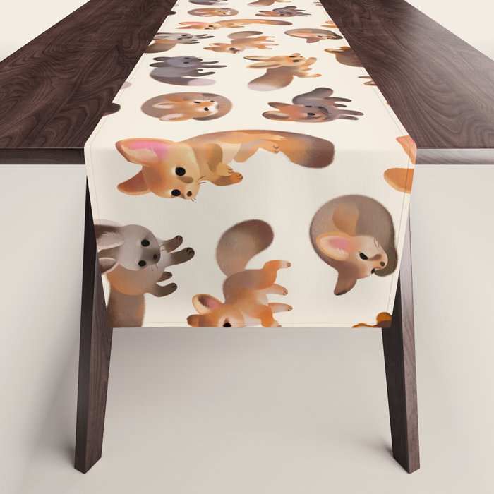 Foxes - beige Table Runner Gallery Image 1