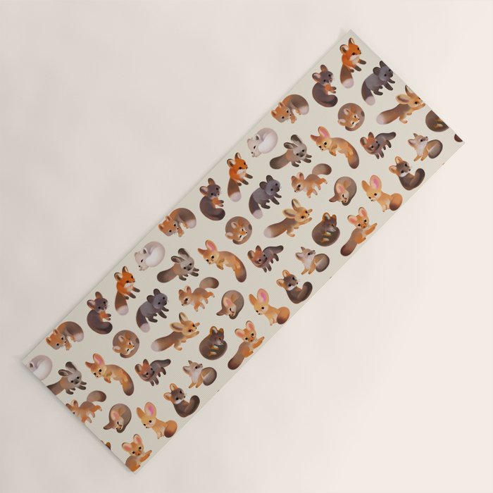 Foxes - beige Yoga Mat Gallery Image 1