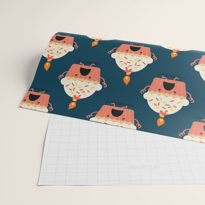 Cupcake on fire Wrapping Paper Gallery Image 2
