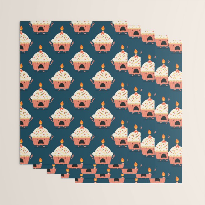 Cupcake on fire Wrapping Paper Gallery Image 3
