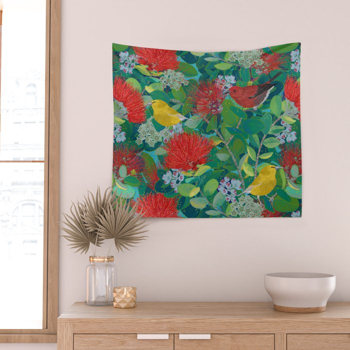 Ohia Lehua Life Wall Tapestry Gallery Image 2