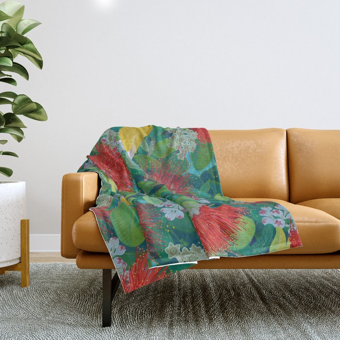 Ohia Lehua Life Throw Blanket Gallery Image 1