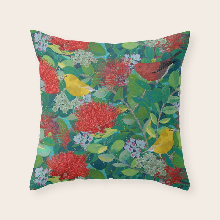 Ohia Lehua Life Throw Pillow Gallery Image 6