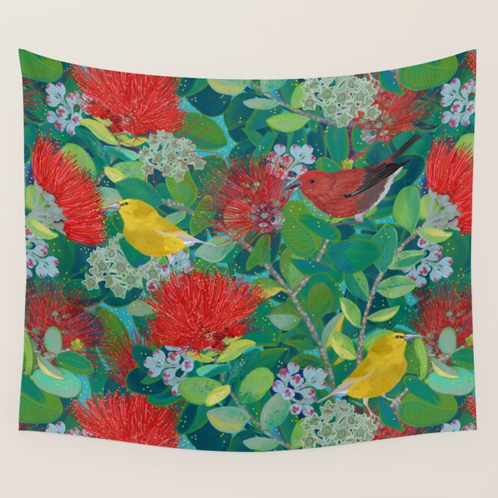 Ohia Lehua Life Wall Tapestry Gallery Image 1