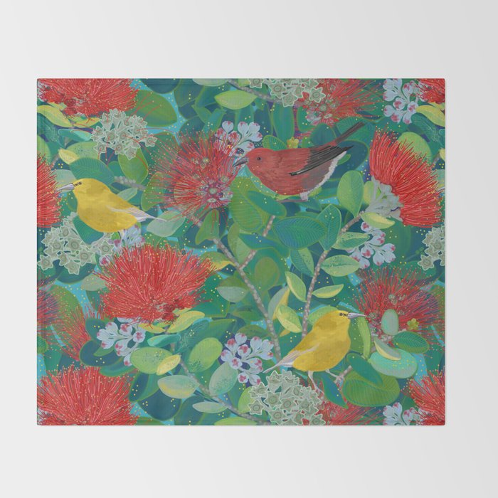 Ohia Lehua Life Throw Blanket Gallery Image 2