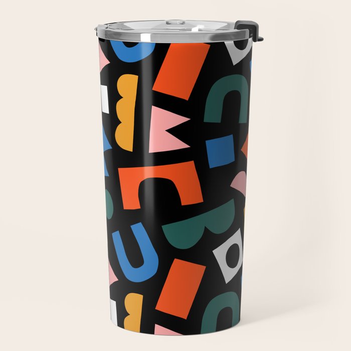 Colorful abstract organic shape art pattern Travel Mug Gallery Image 2
