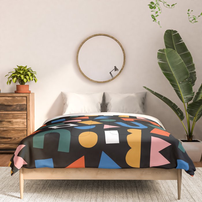 Colorful abstract organic shape art pattern Comforter Gallery Image 3