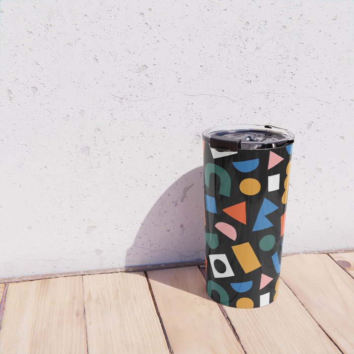 Colorful abstract organic shape art pattern Travel Mug Gallery Image 4