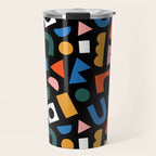 Colorful abstract organic shape art pattern Travel Mug Gallery Image 1