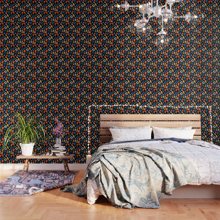 Colorful abstract organic shape art pattern Wallpaper Gallery Image 1
