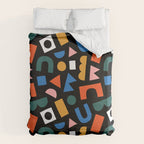 Colorful abstract organic shape art pattern Duvet Cover Gallery Image 6