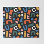 Colorful abstract organic shape art pattern Throw Blanket Gallery Image 2