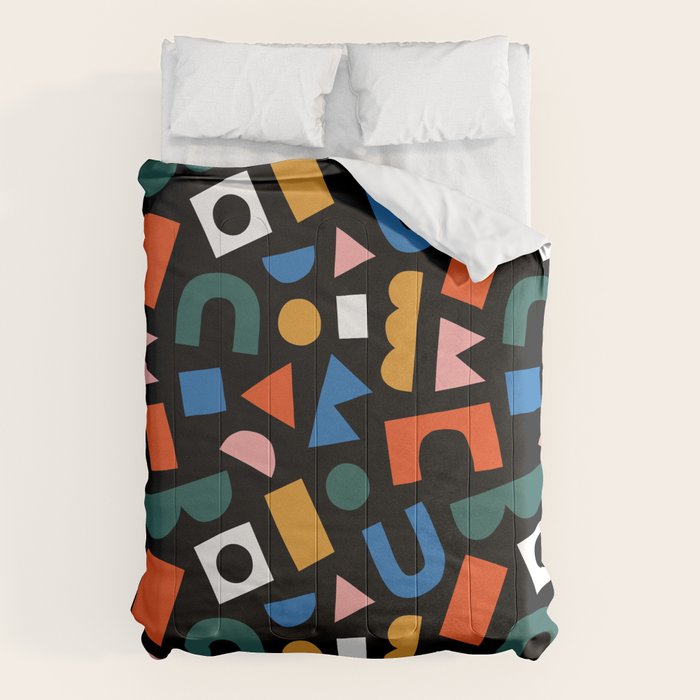 Colorful abstract organic shape art pattern Comforter Gallery Image 1