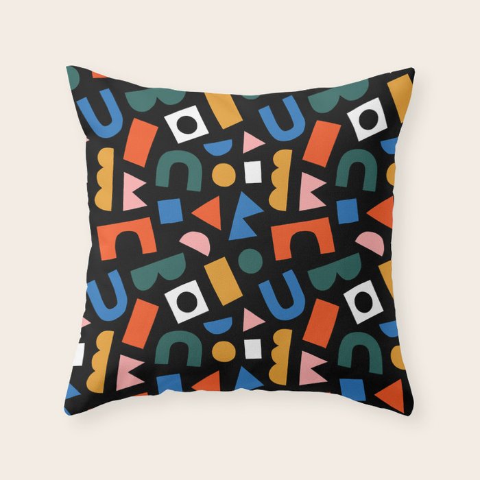 Colorful abstract organic shape art pattern Throw Pillow Gallery Image 6