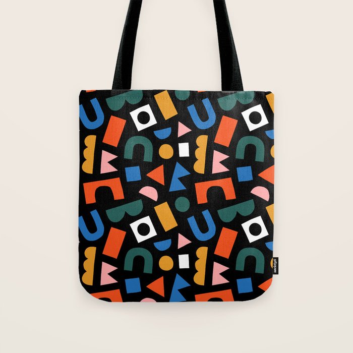 Colorful abstract organic shape art pattern Tote Bag Gallery Image 1