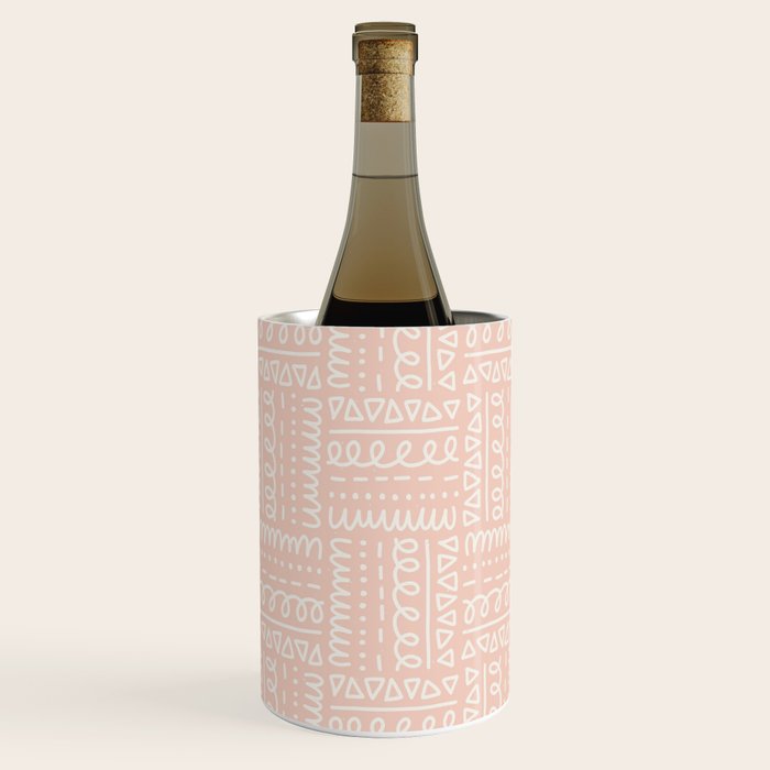 Sweet Doodle Squares . Peachy Pink Wine Chiller Gallery Image 2