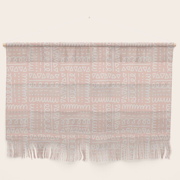 Sweet Doodle Squares . Peachy Pink Wall Hanging Gallery Image 1