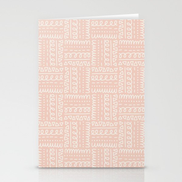 Sweet Doodle Squares . Peachy Pink Stationery Card Gallery Image 2