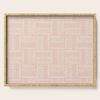 Sweet Doodle Squares . Peachy Pink Serving Tray Gallery Image 1