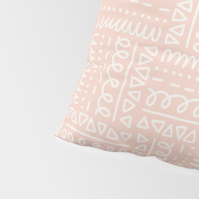 Sweet Doodle Squares . Peachy Pink Pillow Sham Gallery Image 4
