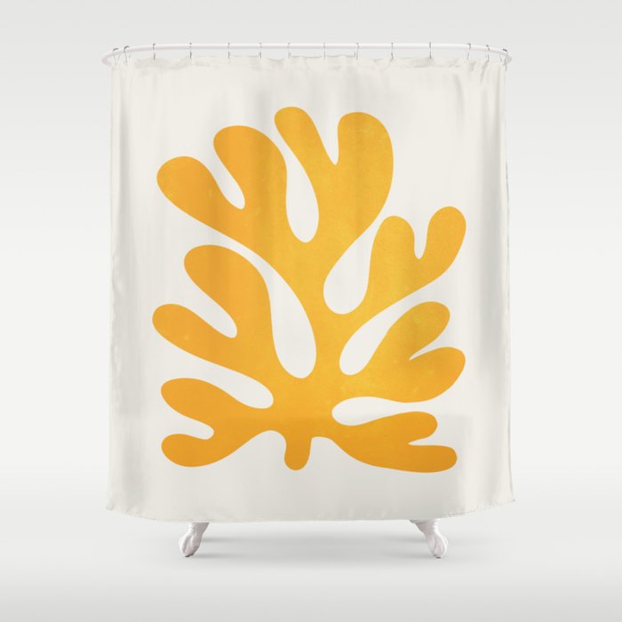Canary Leaf: Matisse Color Paper Cutouts 04 Shower Curtain Gallery Image 1