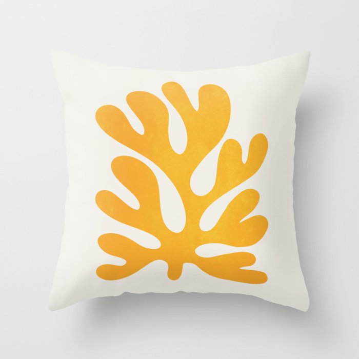 Canary Leaf: Matisse Color Paper Cutouts 04 Throw Pillow Gallery Image 6