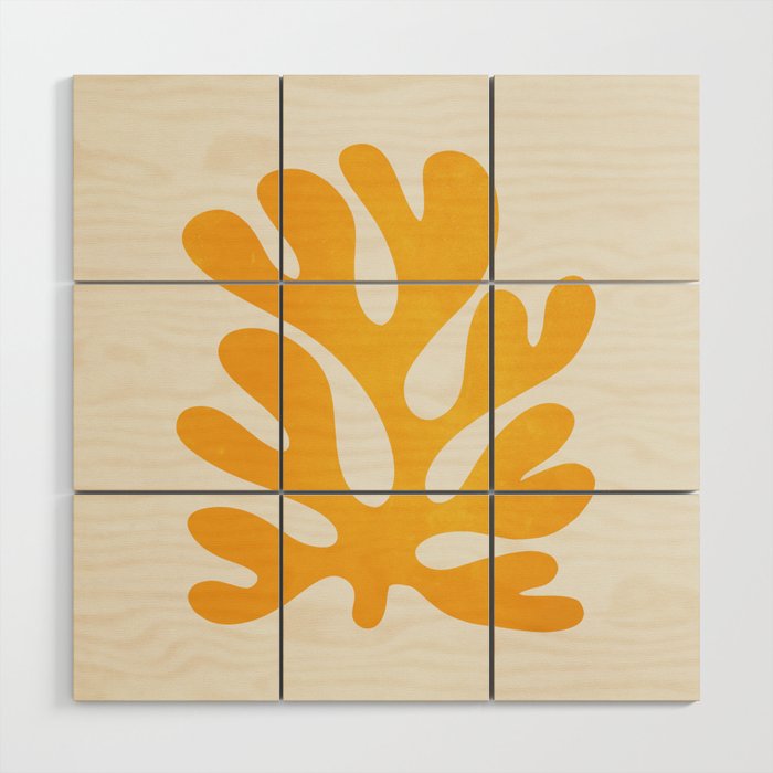 Canary Leaf: Matisse Color Paper Cutouts 04 Wood Wall Art Gallery Image 1