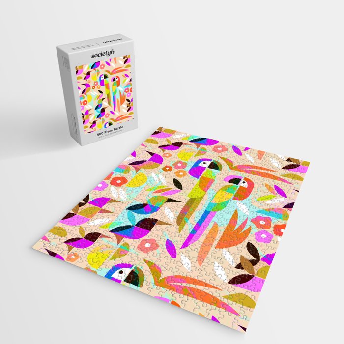TROPICAL BIRD PATTERN COLLAGE Jigsaw Puzzle Gallery Image 2